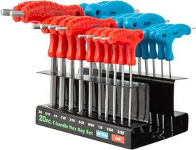 Dyhk004 Dytert 20-piece T-handle Allen Wrench Set Long Arm Ball Head Metric 2mm-10mm And Imper
