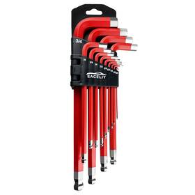 Ey020 Eaceliy 13pcs Jumbo Allen Wrench Set Sae 5/64 Inch -3/4 Precision Hex Key S2 Red