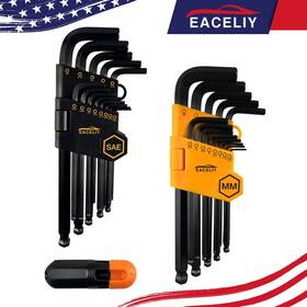 Qy003 Eaceliy 27pcs Hex Key Set Allen Wrench Metric Sae Cr-v Hand Tools