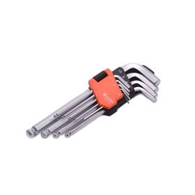 Edward Tools 758913614752 Ball End Hex Key Wrench Set Medium - 9 Piece Heavy Duty Crv Steel Plastic O
