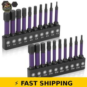 Eeekit 601549171727 Allen Wrench Drill Bits Set 1/4 Inch Hex-shank S2 Alloy Steel