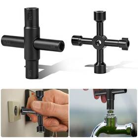 Eeekitonline 616361655034 4 Way Water Key Wrench Multifunction Valve Utility For Meter Cabinet Faucet