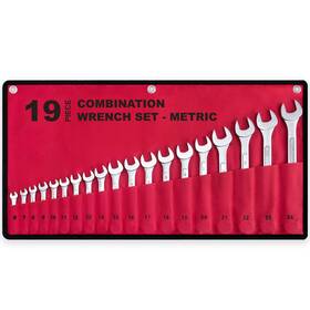 Wr-042 Efficere 19-piece Complete Metric Combination Wrench Set In Red