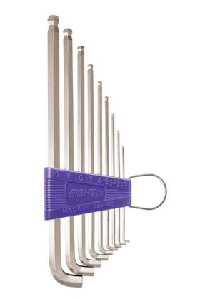 Tts-9 Eight Tool Set. Short Arm / Extra Long - Taper Head Hex Key Set Of 9 Pcs