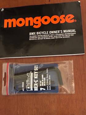 Eklind 037516692054 Mongoose Bmx Bicycle Owners Manuel And Hex-key Set 7 Key