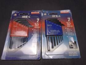 1-sae Eklind 10107 10507 Lot Of Two And 1-metric Hex Key Wrench Sets 7 Pc