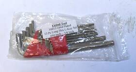 10413 Eklind Tool Gold Plated 13 Piece Long Hex L-key Set .050 Inch To 3/8