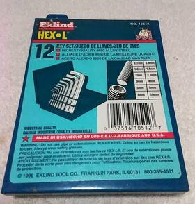 10512 Eklind 12pc Hex Key Set Metric In A Metal Box Usa