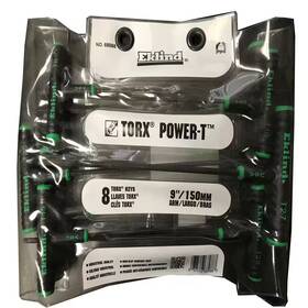 Eklind 313028919996 9 Inch Shaft T8 To T40 Power-t Handle Torx Star Key 8-piece Set