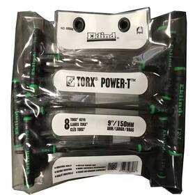 Eklind 445033651677 9 Inch Shaft T8 To T40 Power-t Handle Torx Star Key 8-piece Set