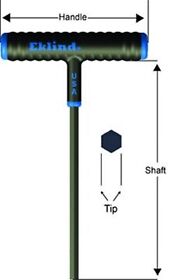 64625 Eklind 2.5mm X 6inch Power T-handle Hex