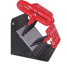 10-pi Eklind 711181663297 6 Inch Series Cushion Grip Hex T-key Set With Stand Sizes 3/32 3/8
