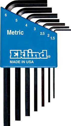 Eklind Tool 037516105073 10507 Hex-l Key Allen Wrench - 7pc Set Metric Mm Sizes 1.5-6 Short Series