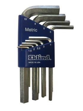 Eklind Tool 037516115096 11509 Bright-hex-l Key Allen Wrench 9 Pieces Set Metric Mm Sizes 1.5-10 Shor