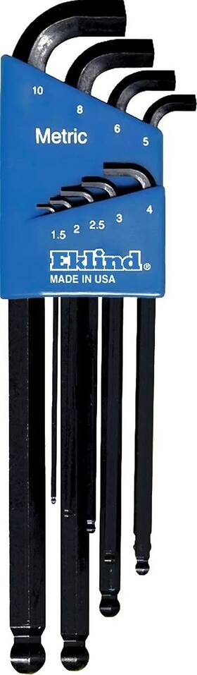 Eklind Tool 037516135094 13509 Stubby-ball-hex-l Key Allen Wrench - 9pc Set Metric Mm Sizes 1.5-10 Lon