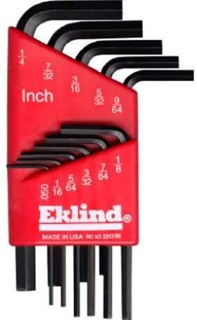 Wrench-11pc Eklind Tool 10111b1 10111 Hex-l Key Allen Set Sae Inch Sizes .050-1/4 Short