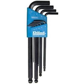 269-13609 Eklind Tool 9-pc Metric Ball-hex-l-wrench Key Set Long Se