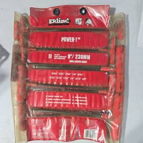 Eklind Tool 269-60809 Eklinda 9 Key Ball Power T Set In Vinyl Pouch Inch Arm