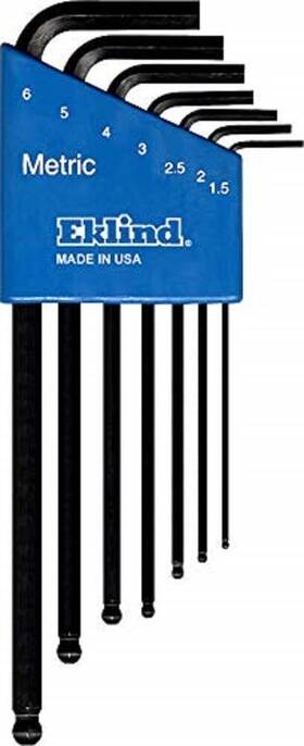 Eklind Tool 375161360776 13607 Ball-hex-l Key Allen Wrench - 7pc Set Metric Mm Sizes 1.5-6 Long