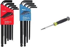 13222 Eklind Tool 705353841934 Ball-hex Allen Wrench Set 22pc And Klein 4-in-1 Screwdriver Combo