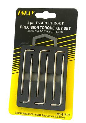 Enkay 011499616016 5pc Tamperproof Precision Toque Ket Set Sizes T4 T5 T6 T7 T8 T9