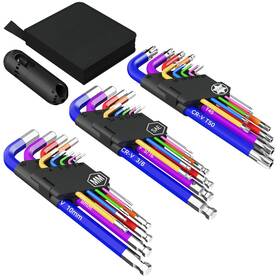 Hexkey326 Fineonly 27 Pcs Hex Key Set Color-coded Chrome Vanadium Steel Ideal For Diy R