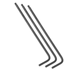 Fipux 601968154097 3pcs 2.5mm Ball End Hex Key Wrench Repair L Shaped Long Arm Cr-v Black