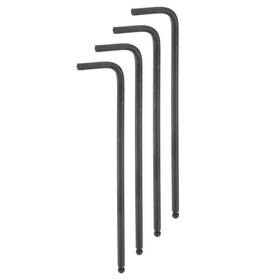 Fipux 685821961602 4pcs Ball End Hex Key Wrench 1/8 Inch L Shape Long Arm Hexagon Sae Wrenches Black
