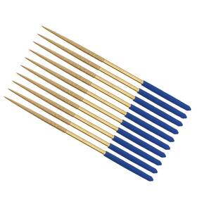 Fipux 724117556648 10pcs Diamond Coated Needle File 3x140mm Titanium Round For Glass Stone
