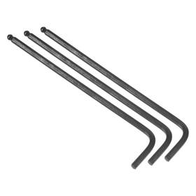 Fixinairp 609044643046 3mm Ball End Hex Key Wrench L Shaped Long Arm Cr-v Repairing Tool Black 3pcs