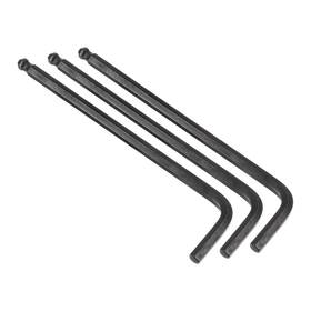Fixinairp 609044788969 6mm Ball End Hex Key Wrench L Shaped Long Arm Cr-v Repairing Tool Black 3pcs