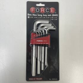 5093ls Force 9pc Long Hex Key Set Sae 1/16 -3/8