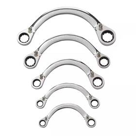 Gearwrench 445044837879 72-tooth 12-point Metric Reversible Half Moon Double Box Ratcheting Wrench Set