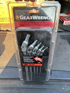 82401 Gearwrench 5pc Sae Flexible Hex Key Set 180 Degree Nos