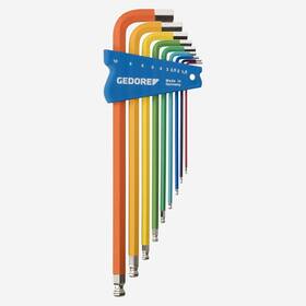 Gr3297470 Gedore H 42 Ckel-09 Color-coded Metric Hex L-key Set Long 9 Pieces