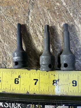 1-westward Genius Tools 346006 Lot Of 3 5mm 2-genius 3/8 Inch Dr. 6mm Hex Impact Bit Socket 1-westward Genius Tools 346006 Lot Of 3 5mm 2-genius 3/8 Inch Dr. 6mm Hex Impact Bit Socket