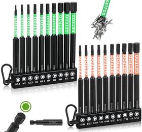 Gf818-20 Getfoo 20 Piece 4 Inch Long Hex Bits Metric And Sae With 1/4 Shank Allen Wrench