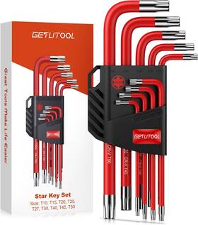 Get002a-eu-a Getlitool 9pcs Torx Allen Wrench Set Cr-v Star Key T10-t50