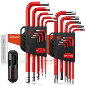 Get004a-eu-a Getlitool 18pcs Allen Key Set Metric Wrench With T-handle Long Ball And Torx