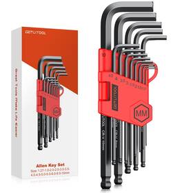 Get005-us-a Getlitool Allen Key Set 13pcs 6150cr-v Metric Wrench 1.27-10mm Long Ball En