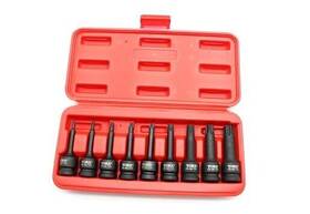 71292 Golden Coulee 9 Pc 3 Inch Long Torx Star 6 Point Black Impact Bit Socket Auto Repair Tool