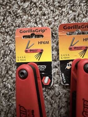 Hf6m Gorillagrip Folding Hex Key Set Metric 3-10mm Non-ratcheting Red