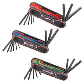 74206 Great Neck Greatneck 25 Piece Folding Star Sae And Metric Hex Key Set Allen