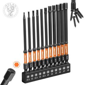071114 Grenpro 11pcs Impact Hex Head Allen Wrench Drill Bit Set Metric 1/4 Inch Shank