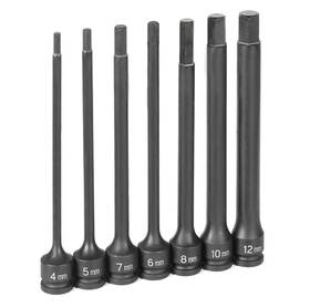 1267mh Grey Pneumatic 069060288124 Corp - 3/8 Dr 7 Pc 6 Length Metric Hex Driver Set