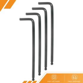 Gryfton 601968561857 4pcs - Ball End Hex Key Wrench 3/16 Inch L-shape Long Arm Hexagon Sae Wrenches Black