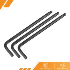 Gryfton 686130785958 3pack 6mm Ball End Hex Key Wrench L Shaped Long Arm Cr-v Repairing Tool Black