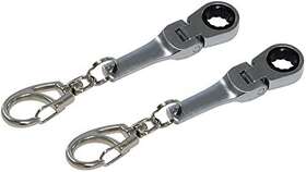 Gt//rotors 761918426282 10mm Ratchet Wrench Keychain Flex Head Key Ring 2 Pack