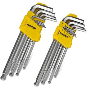 X074 Hanpex Long Arm Hex Key Set With Ball End Ball-end Allen Metric/imperial C