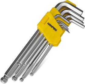 X081 Hanpex Long Arm Hex Key Allen Wrench Set With Ball End Ball-end Chro
